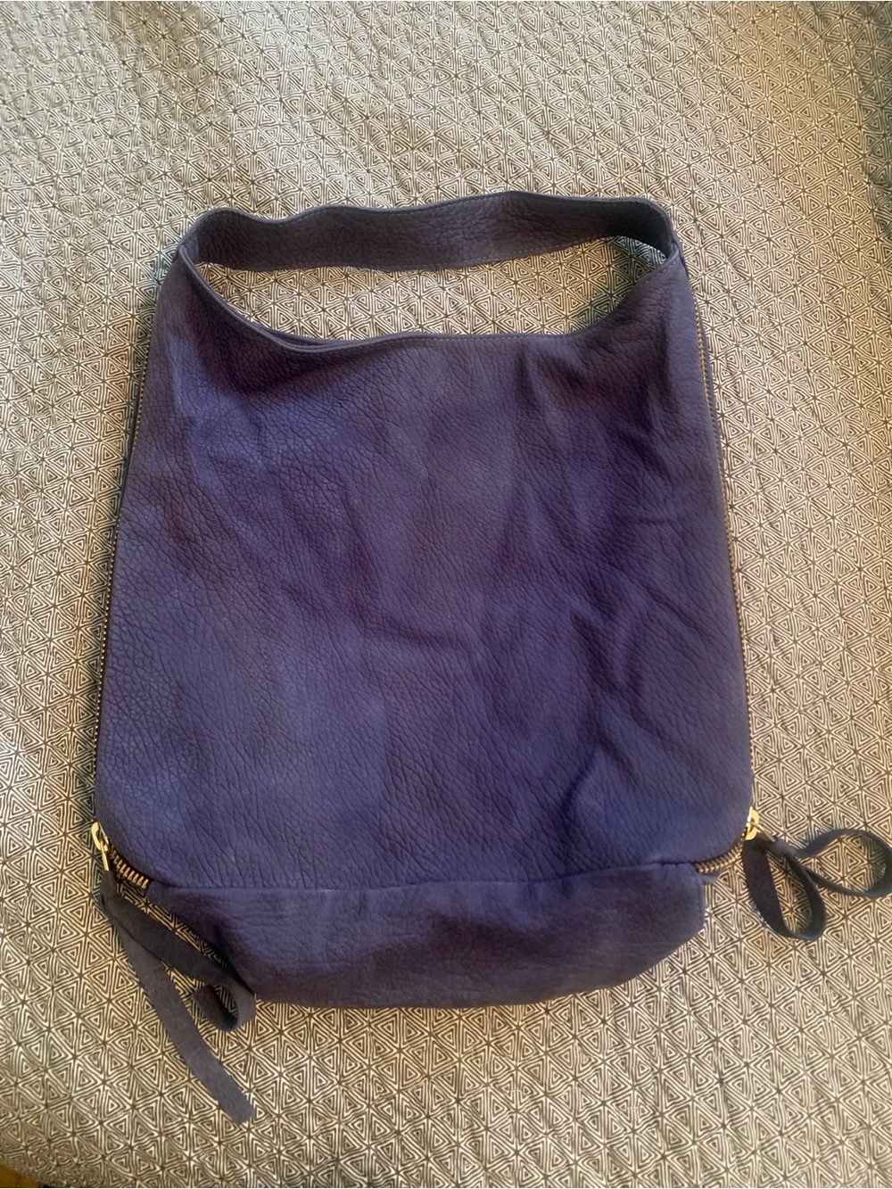 Brunswick & Co periwinkle blue suede bag